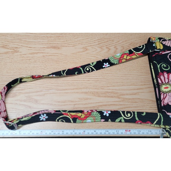 Bella Taylor Quilted Fabric Black Floral Crossbody Shoulder Bag & Wallet Set Lot - Picture 14 of 16